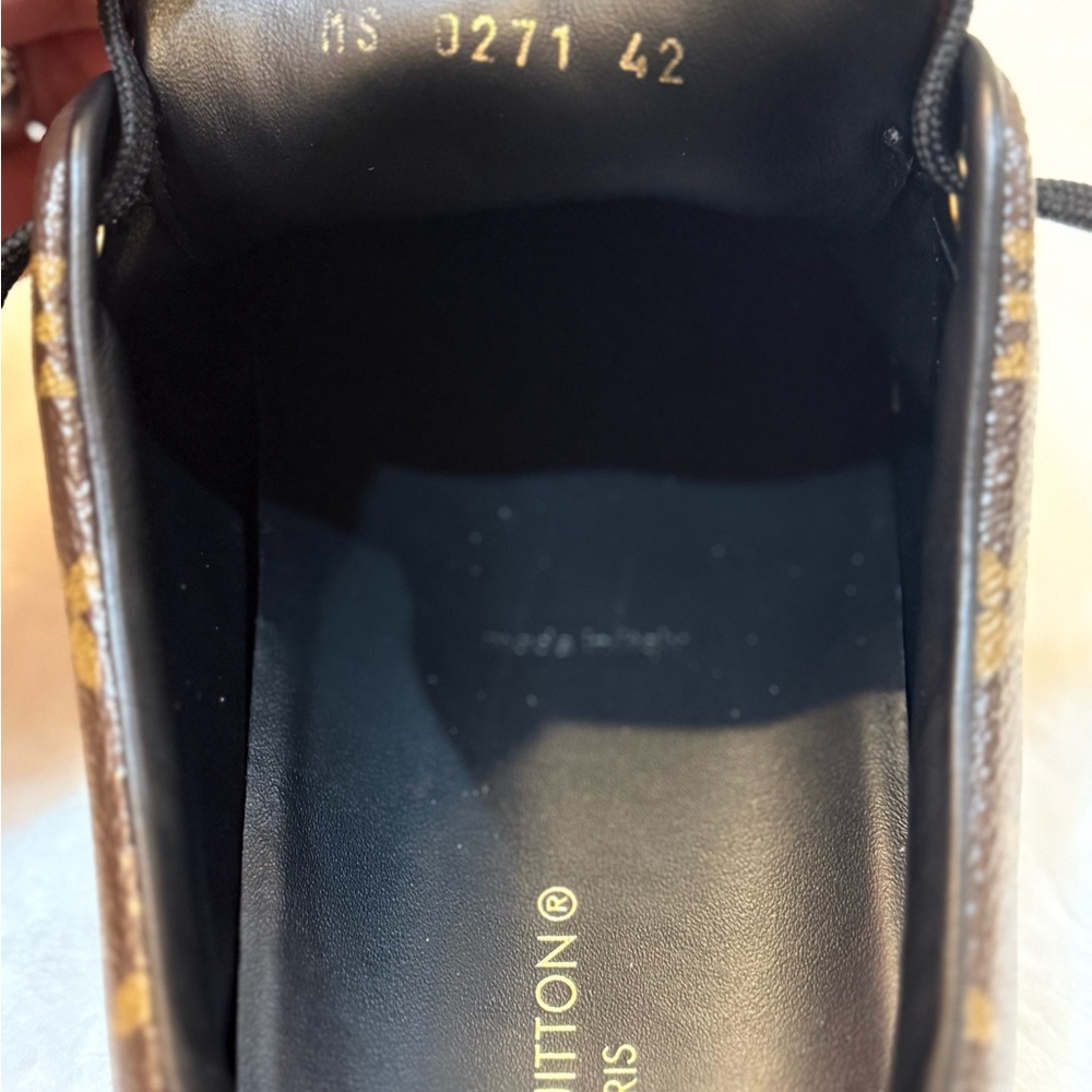 Louis Vuitton Black and Brown Monogram Sneakers - Picture 6 of 7